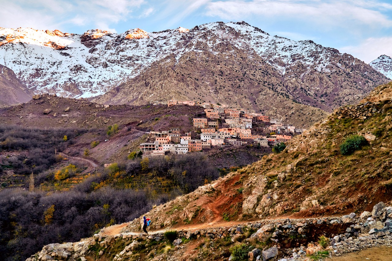Winter in Morocco snow on the Atlas Mountains