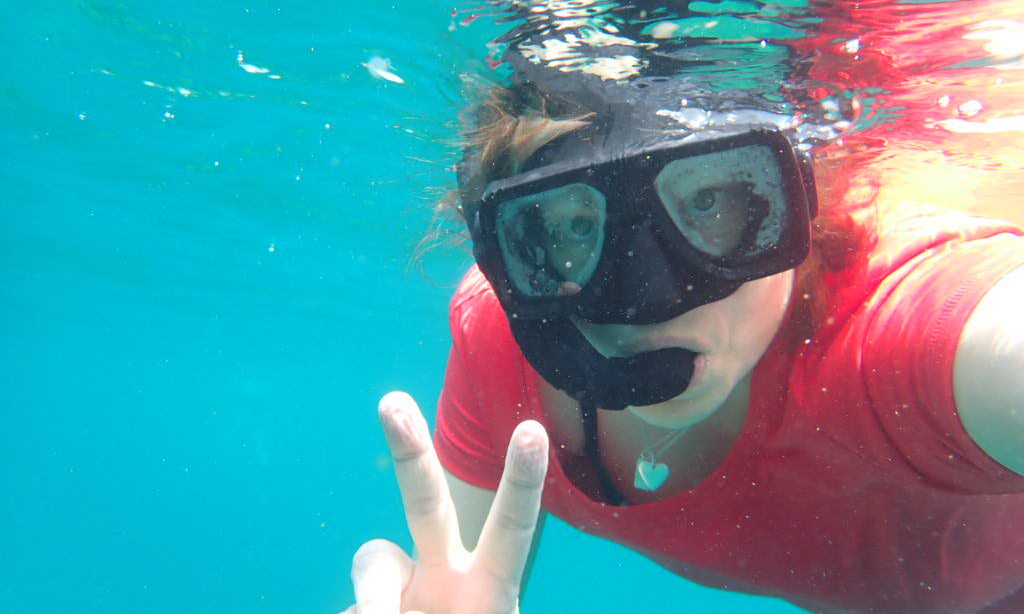 Helen snorkelling in Oman