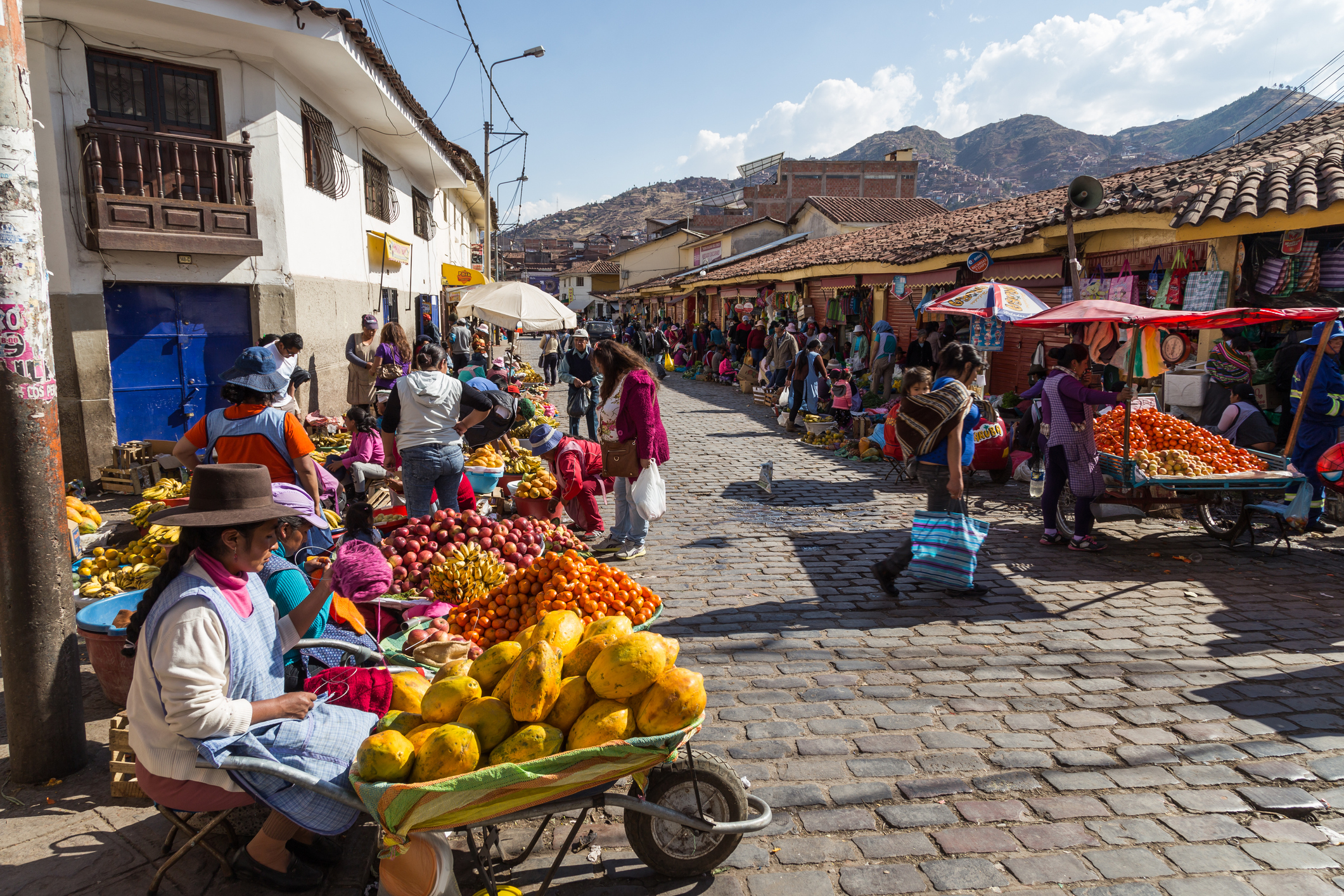 Cusco fruit market in Peru